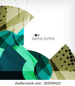 Modern futuristic techno abstract composition, overlapping shapes