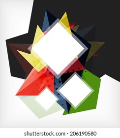 Composición abstracta moderna de tecnología futurista hecha de formas geométricas 3d con espacio para los eslóganes de tu negocio