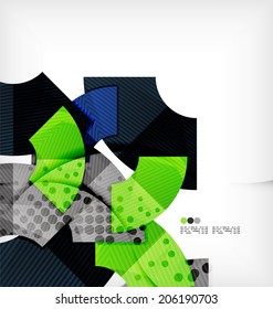 Modern futuristic techno abstract composition, overlapping shapes