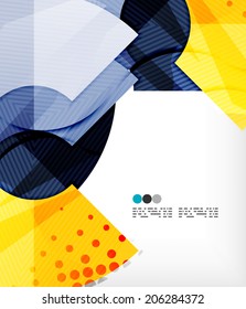 Modern futuristic techno abstract composition, overlapping shapes