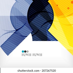 Modern futuristic techno abstract composition, overlapping shapes