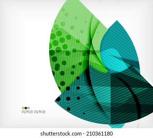 Modern futuristic techno abstract composition, overlapping shapes