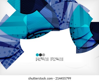 Modern futuristic techno abstract composition, overlapping shapes