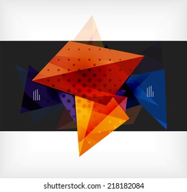 Modern futuristic techno abstract composition made of 3d geometric shapes with space for your business slogans