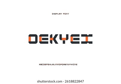 "Modern futuristic Techno Display Font, Bold Geometric Block Style Typeface For logos and Branding"