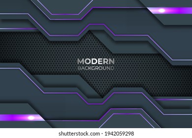 Modern Futuristic Technology Purple and Grey Background Glow in The Dark
