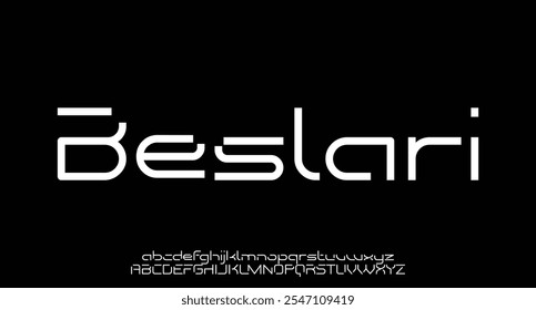 Modern futuristic technology sci fi font vector typeface 
