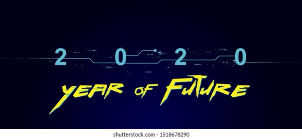 Modern futuristic technology template for 2020. New year 2020 in style. Futuristic background for your design.Technology background. Digital data visualization. Hi-tech concept innovation
