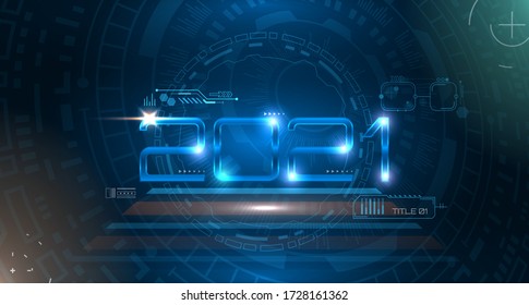 Modern Futuristic Technology Template for 2021. New year 2021 Style HUD,GUI, UX