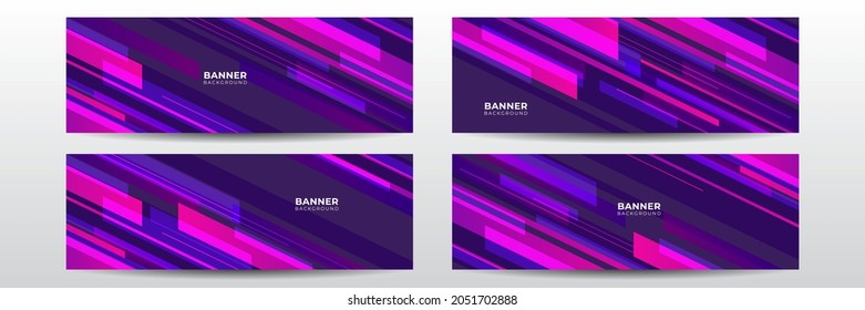 Modern futuristic technology wide banner. Blue abstract vector business long banner template. Business minimal background. Tech vector banner template for social media, website