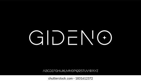 modern futuristic thin lines font vector