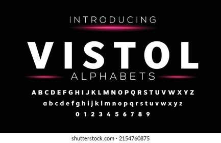 Modern futuristic typography alphabet font letter and number