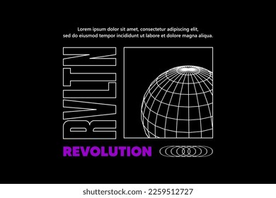 Modern futuristic vaporwave elements for streetwear fashion, duitable for printing