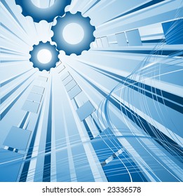 modern futuristic vector background with gears