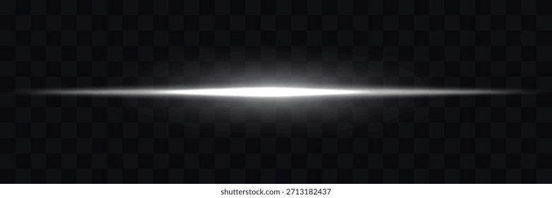 Moderne futuristische Vektorsammlung einzeln auf schwarzem Hintergrund. Neonlichtlaser silberne Linien mit Blitzeffekt. Weißer Lichtstrahl auf der Linie. Neonweiße horizontale Geschwindigkeitslinien. Laserstrahlen.