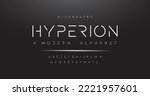 Modern futuristic vector font. Hyperion
Minimalist style letters for logo, headline, poster, music or movie cover. Vector future typographic design.