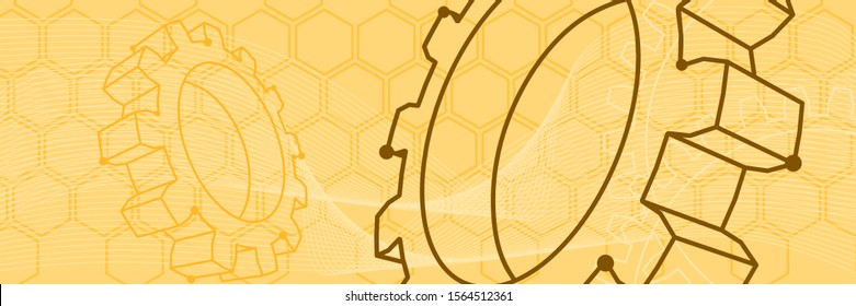 Moderno y futurista fondo virtual abstracto para tecnología, química, ingeniería. Formas exageradas. Modelo de aparejos de línea delgada isométrico