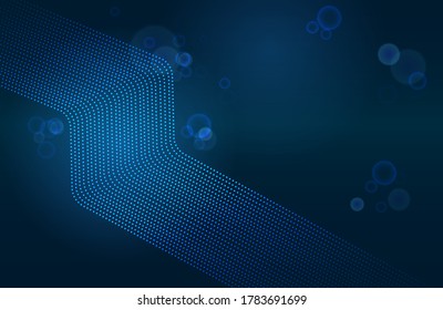 Modernas líneas onduladas futuristas. Fondo vectorial de la tecnología de la ciencia. Flujo de datos. Red de red de red de todo el centro de datos