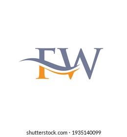 Modern FW Logo Design for business and company identity. Creative FW letter with luxury concept