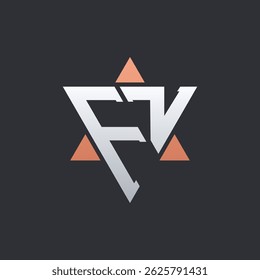 Modern FZ Letter Logo Design with Geometric Triangle Elements. FZ Logo Initials
