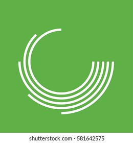 Modern G Letter and Circle Lines Logo Icon Emblem for Communication or Energy Industry