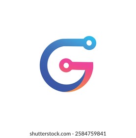 modern g letter logo with circle - technology logo - g letter logo