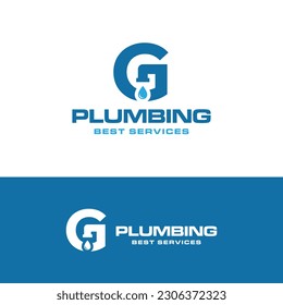 Modern G letter logo for plumbing company illustration