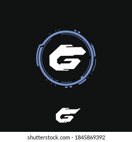 Modern G letter with round circuit of tech logo vector. Icon for futuristic Cyberpunk digital technology. Apply to computer and gadget mobile phone shop & store. Service and repair, supply equipment 