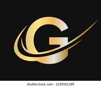 Logotipo G moderno para marca de lujo. vector de diseño del logotipo comercial de la letra G inicial