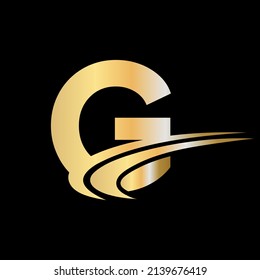 Logotipo G moderno para marca de lujo. vector de diseño del logotipo comercial de la letra G inicial
