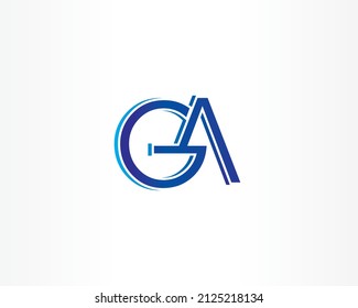 Diseño moderno del logotipo inicial de GA