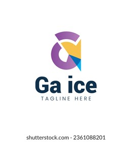 Modern GA Letter ICE CREAM Logo Design