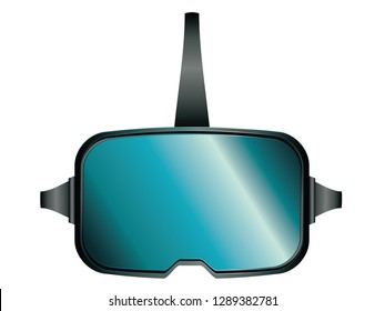 Modern gadget 3d VR glasses design illustration.