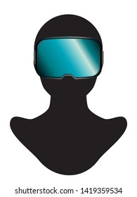 Modern gadget 3d VR glasses design illustration.