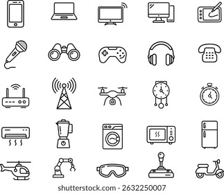 Modern Gadget and Appliance Icon Set.