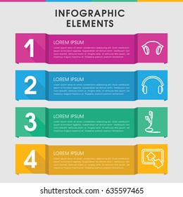 Modern gadget infographic template. infographic design with gadget icons includes earphones. can be used for presentation, diagram, annual report, web design.