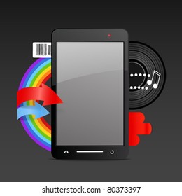 Modern gadget on expressive background