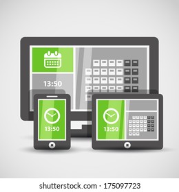 Modern gadgets with abstract tile interface 