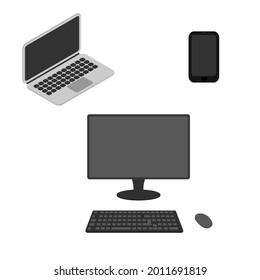 Modern gadgets. Electronics. Vector illustration.