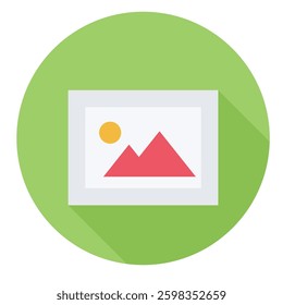 Modern gallery icon with frames representing photos and visual content display
