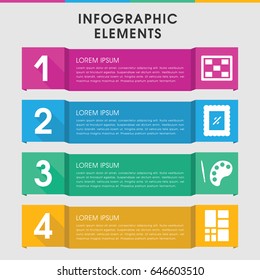 Modern gallery infographic template. infographic design with gallery icons includes photo, grid. can be used for presentation, diagram, annual report, web design.