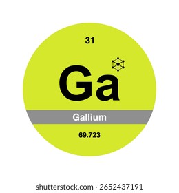 Design Moderno De Elemento De Gálio, Ícone De Química De Tabela Periódica.