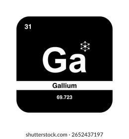 Design Moderno De Elemento De Gálio, Ícone De Química De Tabela Periódica.
