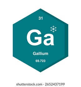 Design Moderno De Elemento De Gálio, Ícone De Química De Tabela Periódica.