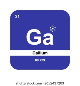 Design Moderno De Elemento De Gálio, Ícone De Química De Tabela Periódica.