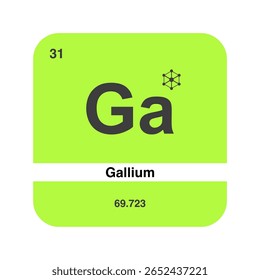 Design Moderno De Elemento De Gálio, Ícone De Química De Tabela Periódica.