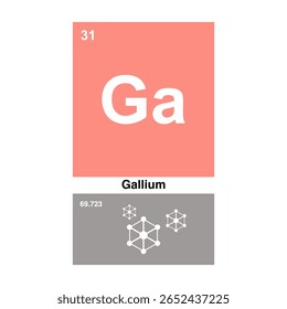 Design Moderno De Elemento De Gálio, Ícone De Química De Tabela Periódica.