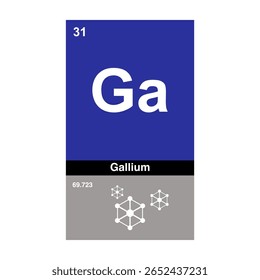 Modern Gallium Element Design,Periodic Table Chemistry Icon.