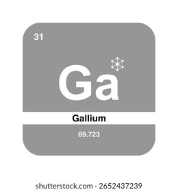 Design Moderno De Elemento De Gálio, Ícone De Química De Tabela Periódica.