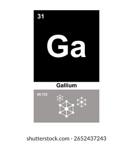 Design Moderno De Elemento De Gálio, Ícone De Química De Tabela Periódica.